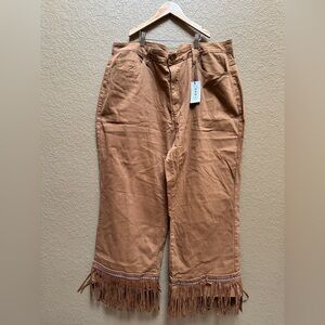 Cider Tan Cotton-Spandex Pants